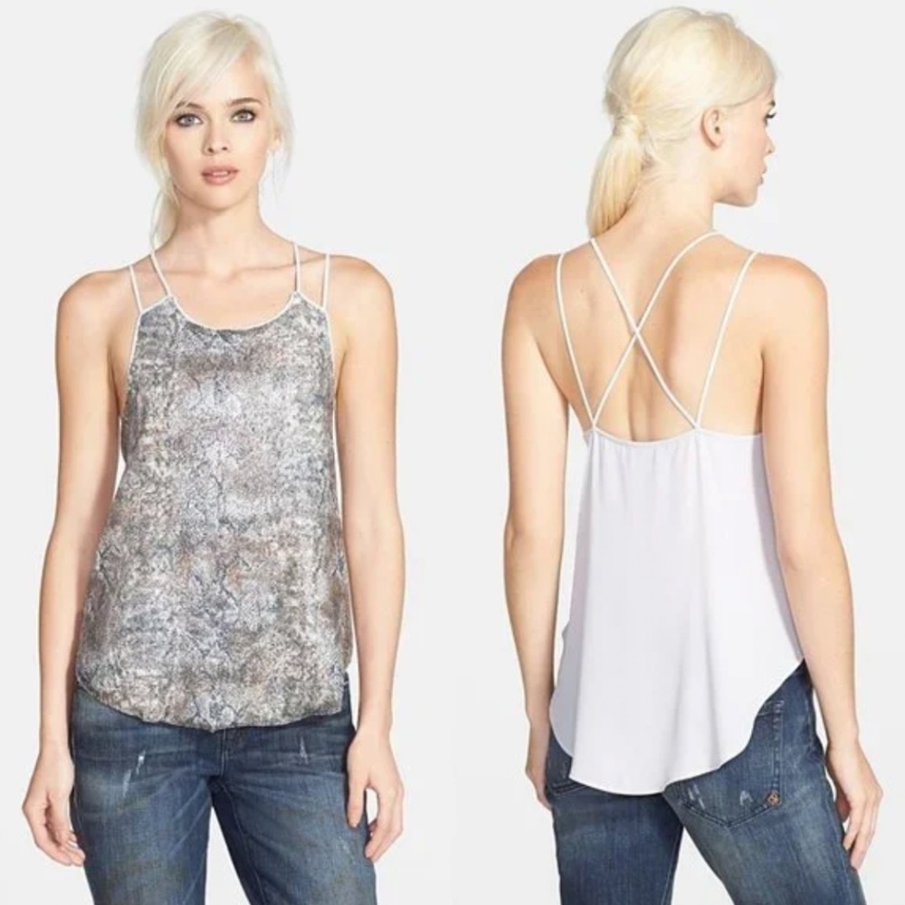 NWT ASTR Python Print Sequin Tank, Sz M